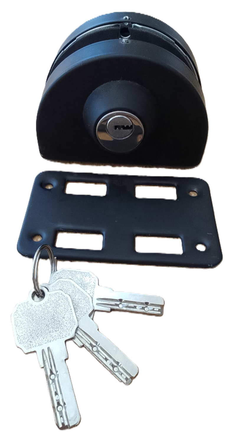 Cerradura De Centro Vidrio-Muro Negra Mate Acero Inoxidable